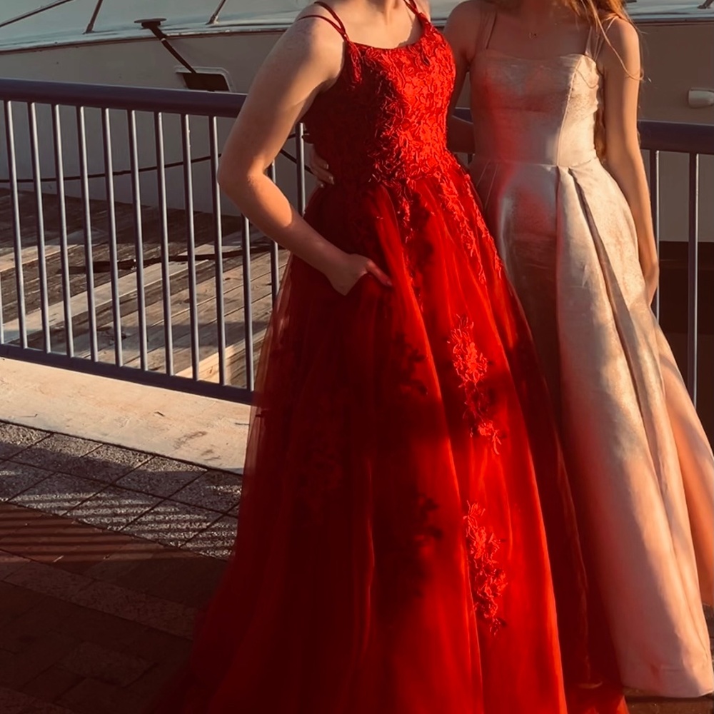 Red Ball Gown Prom Dress Size 6